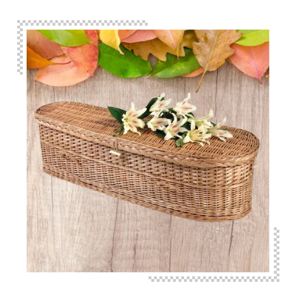 Customized Eco Pod Natural Seagrass Rattan Bamboo Wicker Coffin Funeral Casket Basket Coffins