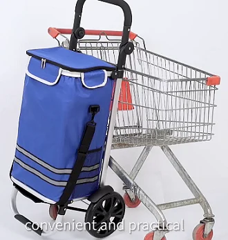 Handle Folding Grocery Shopping Bag Trolley with Big 21cm Wheel