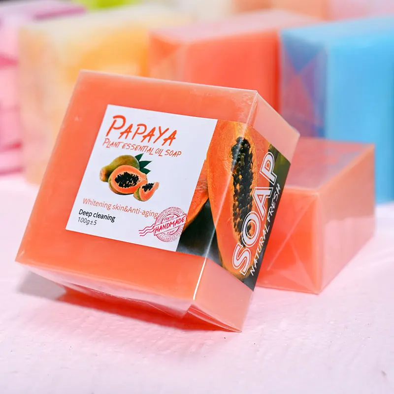 Private Label Tumeric Turmeric Soap Handmade Organic Natural Papaya Soap Skin Whitening Kojic Acid Soap
