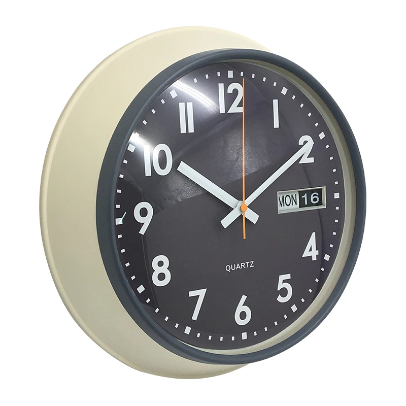 Wholesale 14 Inch Retro Kitchen Wall Clock New Designing Bowl Shape Plastic Large Antique Wall Clock With Date