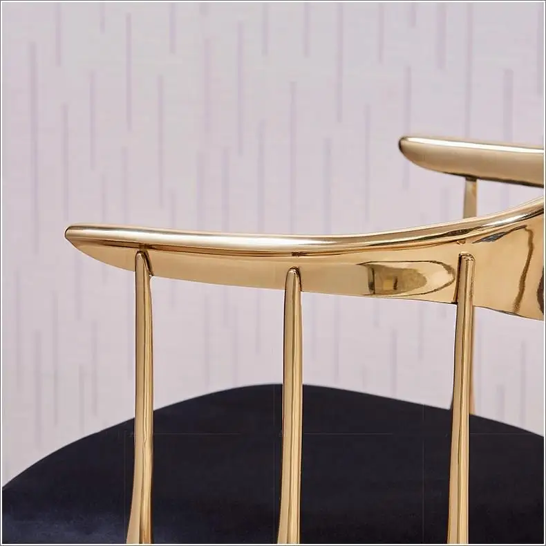 Luxury Italian leisure chair simple metal creative backrest dining chair