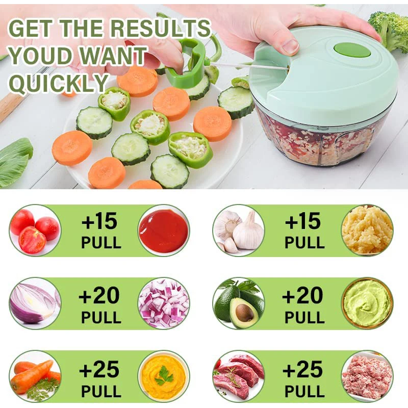 High Quality Quick Magic Mini Plastic Manual Pull Onion Vegetable Chopper Fashion Home Use Salad and Vegetable Tools