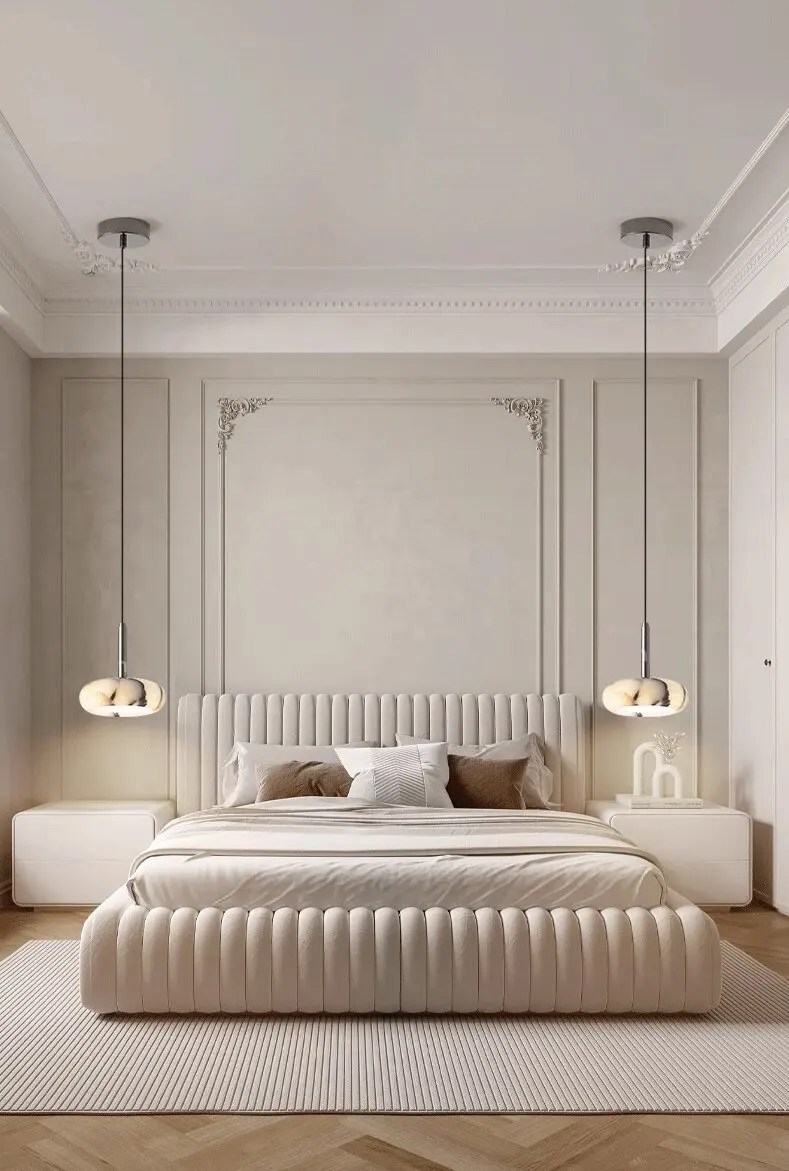 High-end Small Marble Pendant Lamp Modern Style Led Chandelier for Bedroom Bedside Living Room Home Hanging Lights