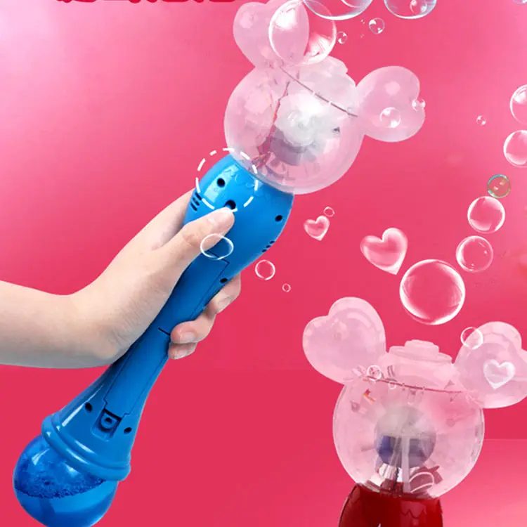 Новый дизайн электрическая мышь машина для приготовления пузырей милые животные игрушки детей играющие в пузырьковую палочку с музыкой и огнями