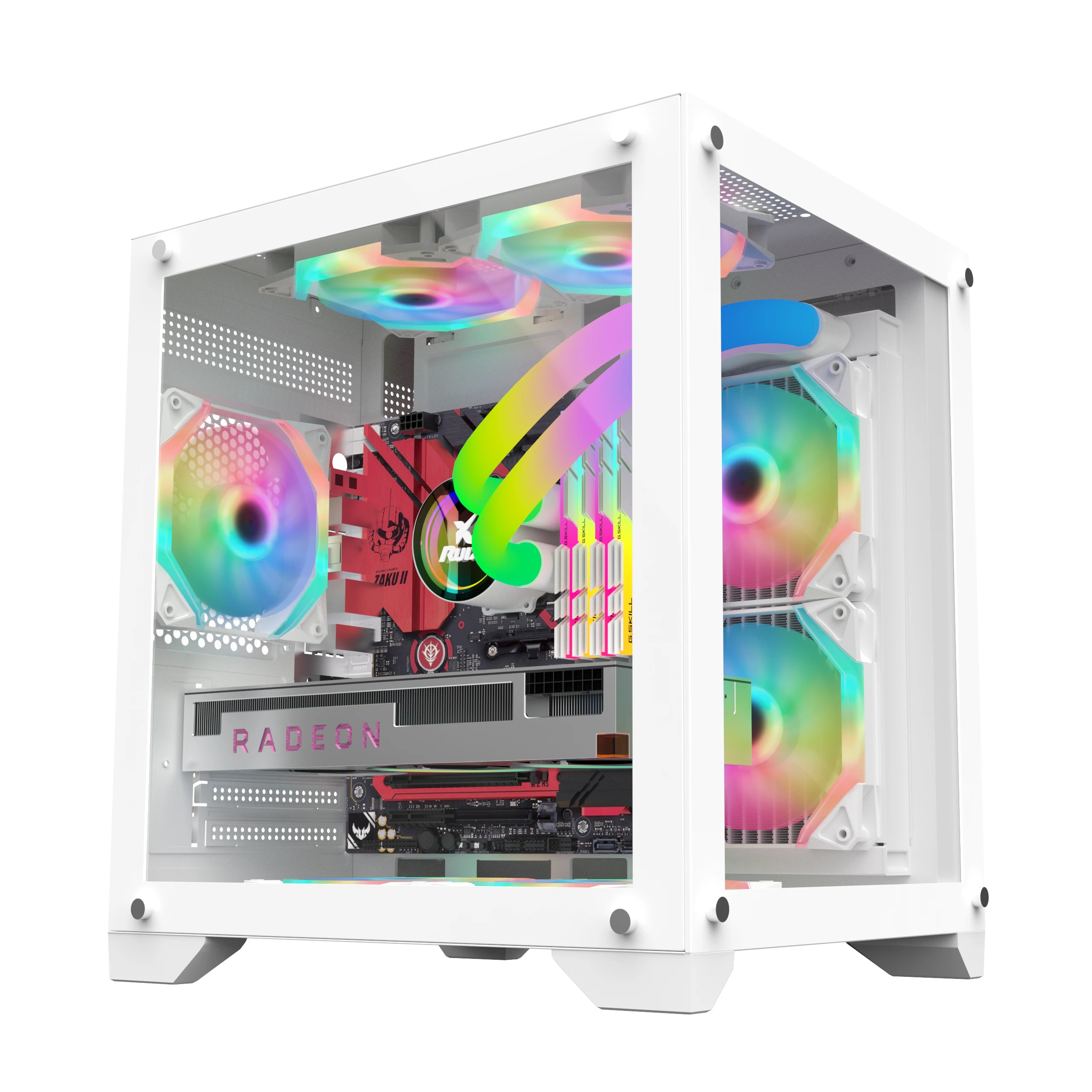 New Arrival Matx Itx Tower Rgb Case Pc Gaming Pc Case White Computer ...