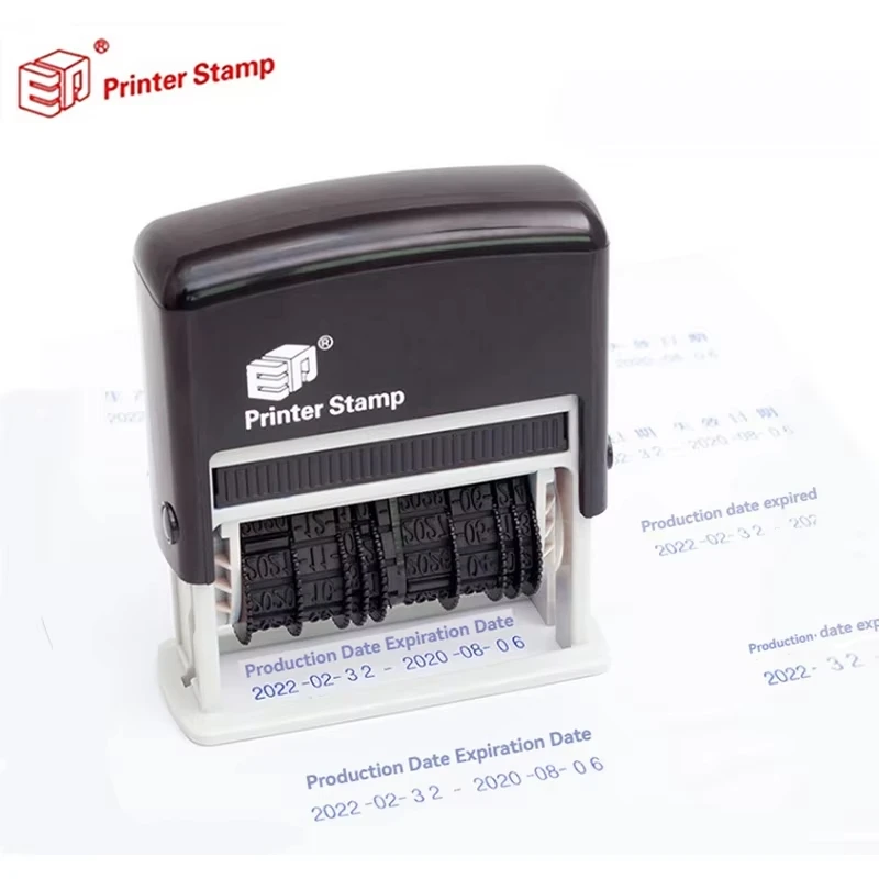 ED503 Double Row Adjustable Date Stamps Valid Manual Production Date Stamp Batch Number Shelf-life Coding Quality Rubber Seal