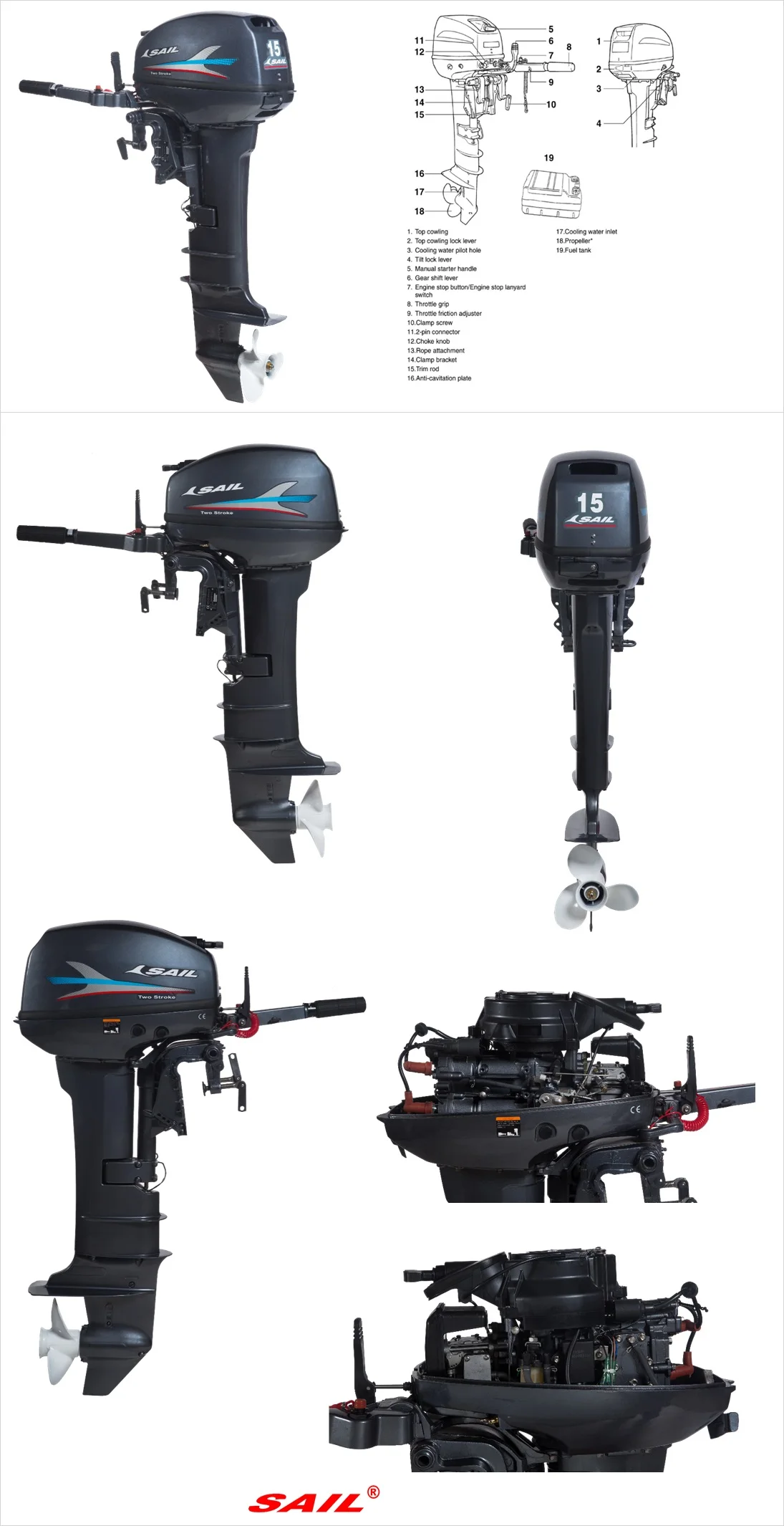 Sail 40hp Outboard Motor Enduro E40x And 15hp Outboard Motor Enduro ...