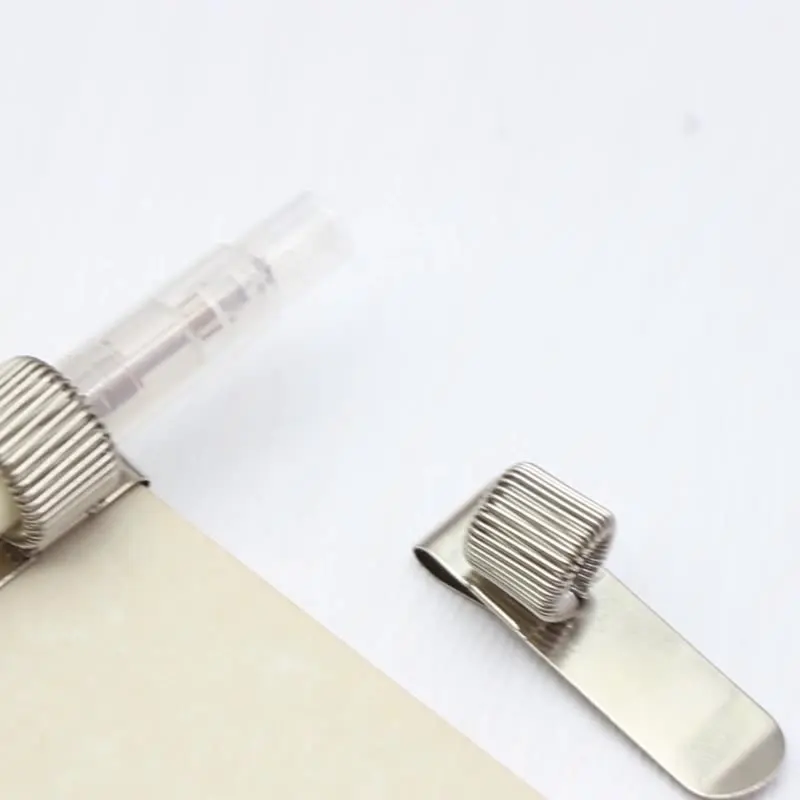 multi-verwenden tragbare datei bindemittel büroklammer stift schnalle  edelstahl frühling silber stift halter clips mit verstellbarer feder  schleife