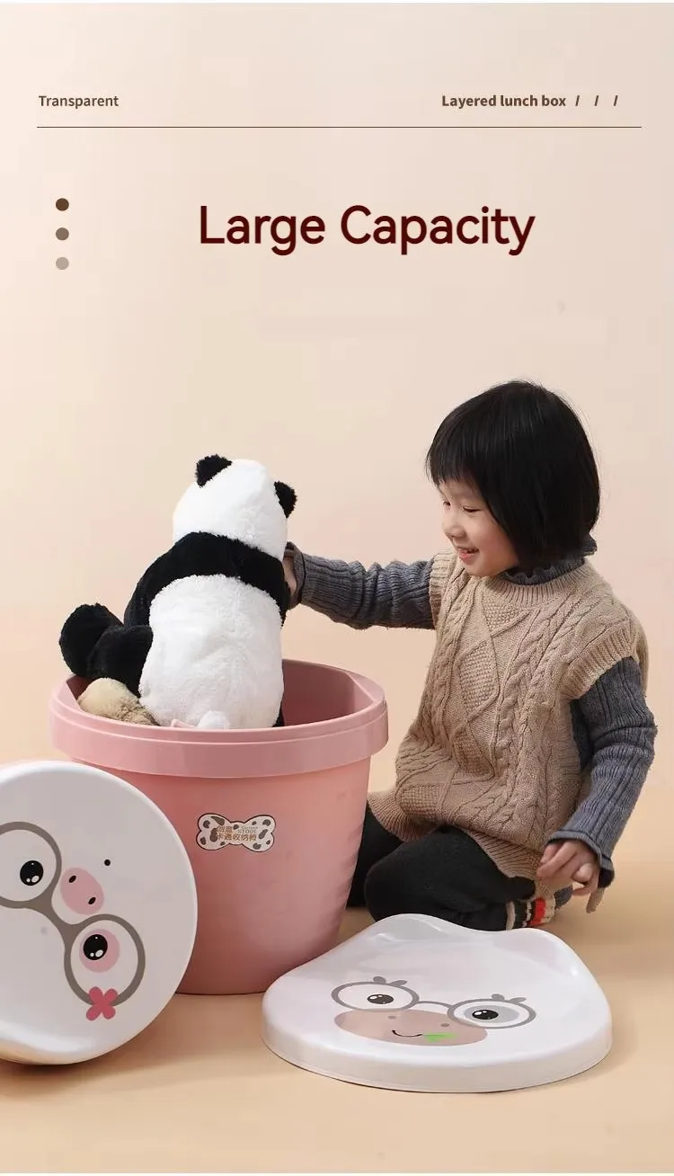 Cartoon Style Dual-Use Plastic Storage Bins & Boxes Good Quality Toys Organizer for Sitting & Storage supplier