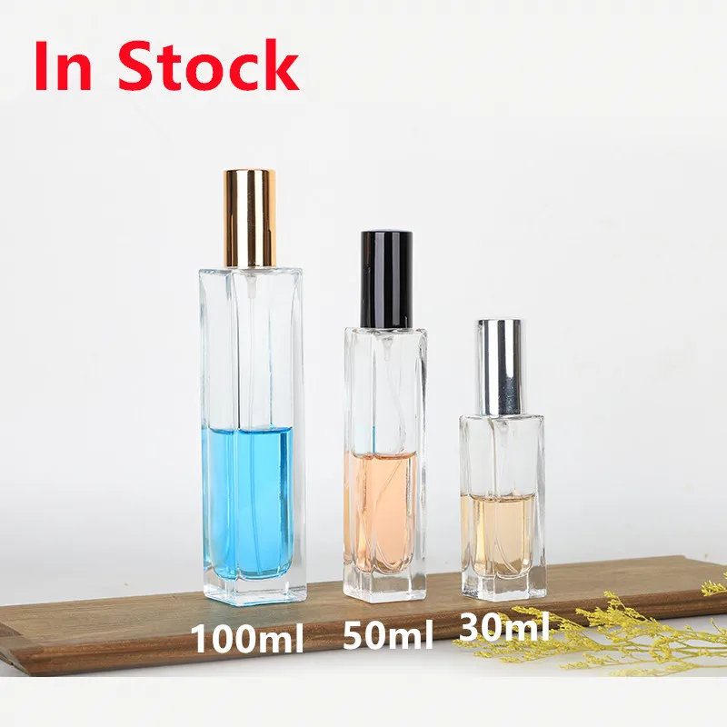 Rectangular Perfume Glass Bottle, 50ml, 100ml