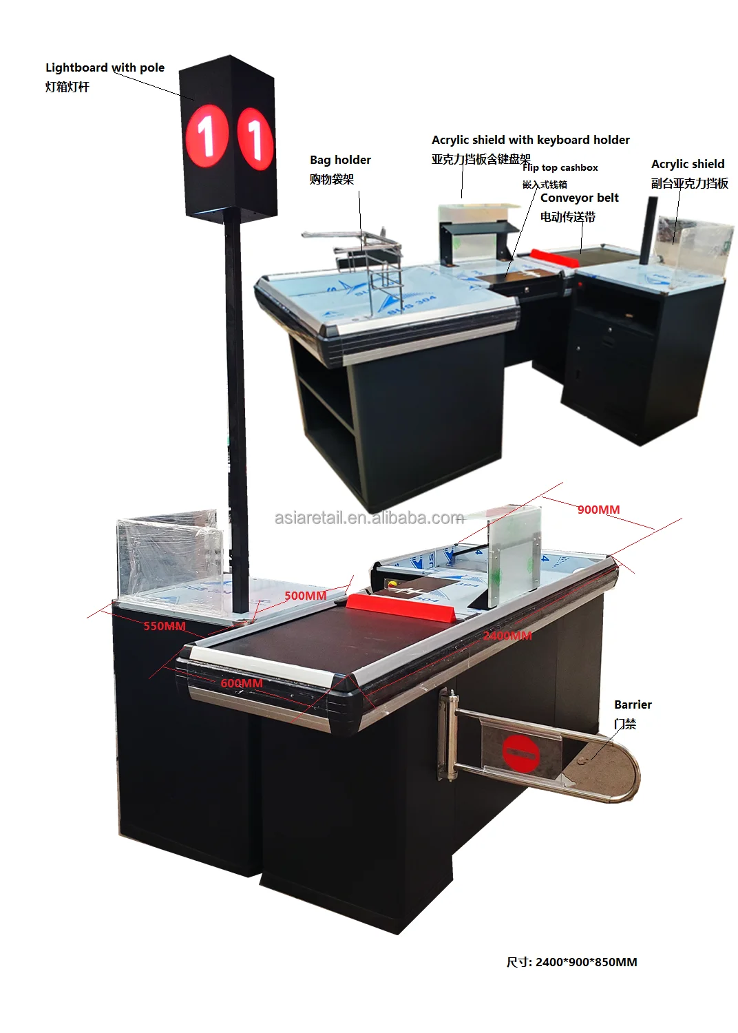 2023 New Design Motorized Cash Register Stand Counters Furniture Buy