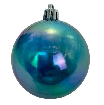 Blue Iridescent Shatterproof Plastic Hanging Balls Decor for Wedding/Party/Christmas Tree