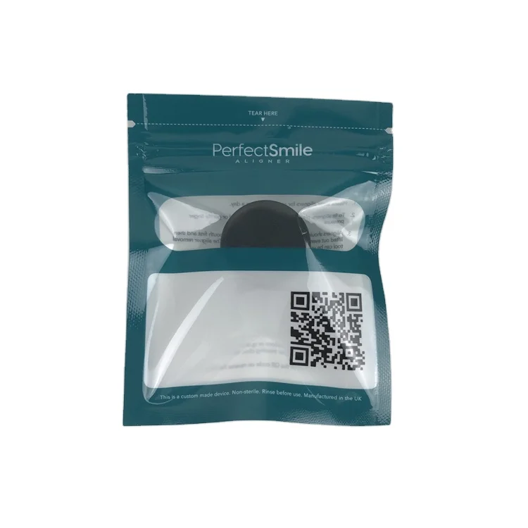 Matte Black Small Reusable Ziplock Packaging Bags For Clear Invisible Aligners Bag Orthodontic Remover Packing Bags