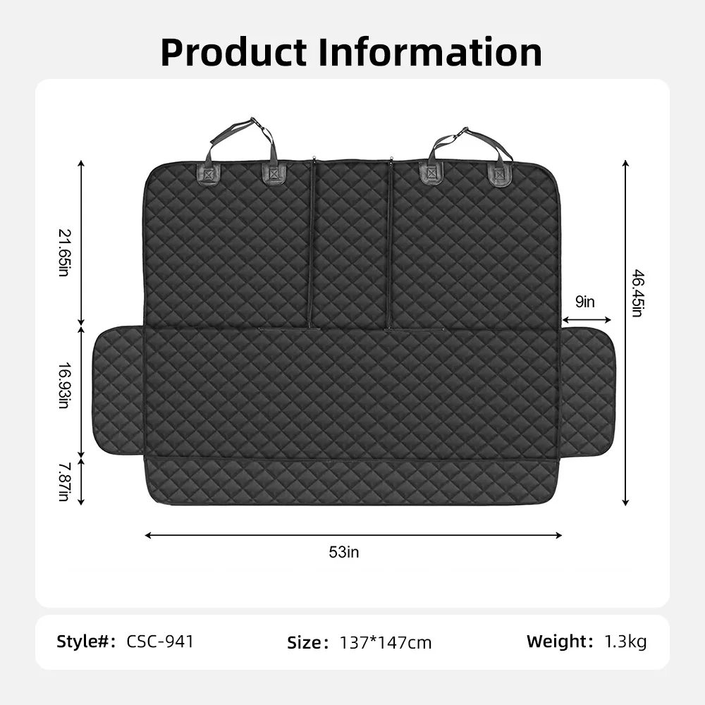 Wholesale Waterproof & Nonslip Pet Seat Cover Backseat Dog Car Seat Co - product detail 6