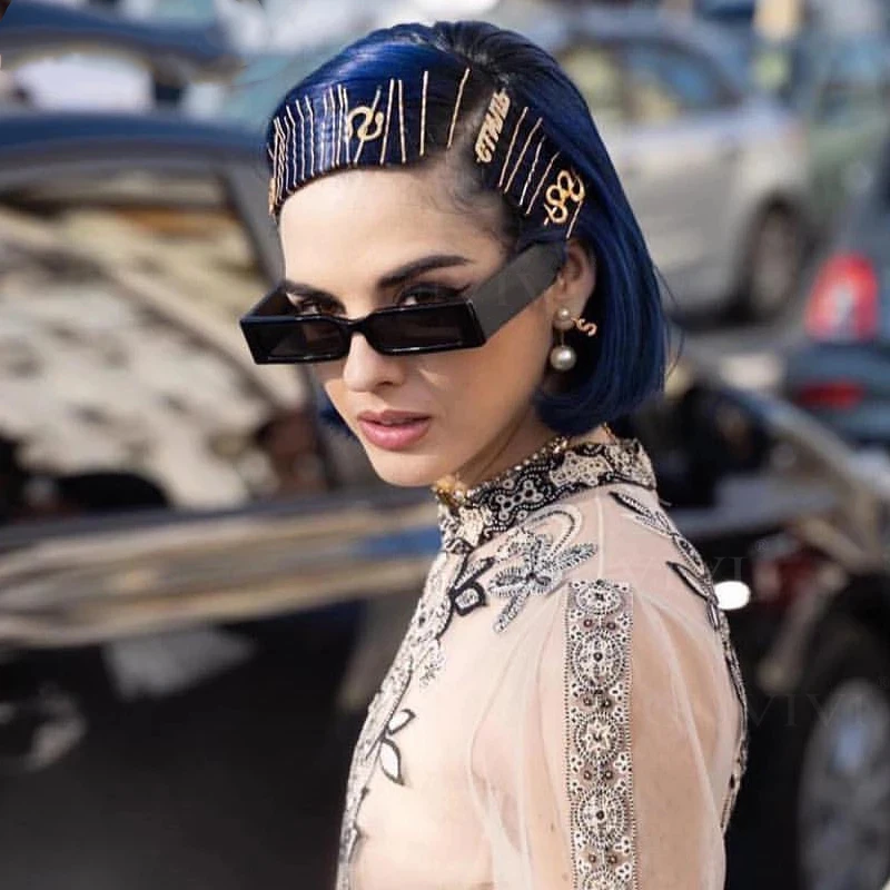 2024 New Designer Rectangular Sunglasses Women Men Vintage Small Square Famous Brands Sun Glasses Hip Hop Party Eyewear Oculos