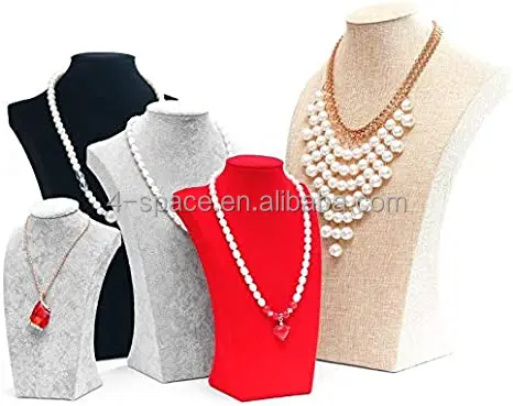 Red Velvet Jewelry Accessories Stand For 3 Dimensional Necklace Display ...