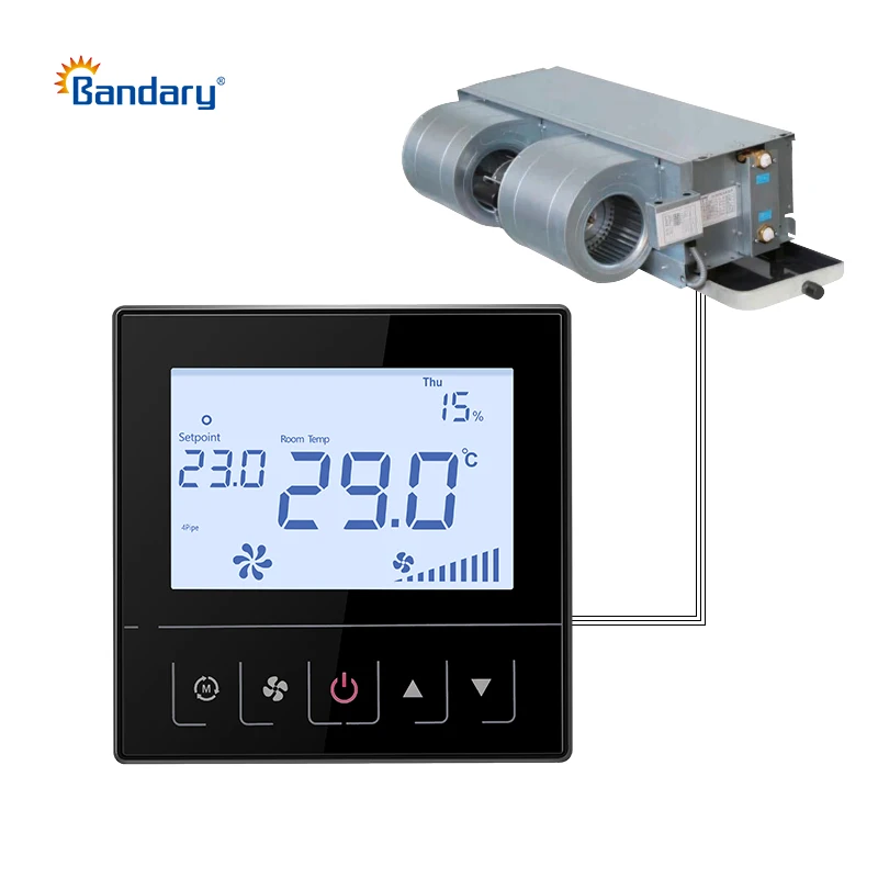 Bandary Lcd Touch Screen Digital RS485 Modbus Fan Coil Programmable Smart Room Thermostat