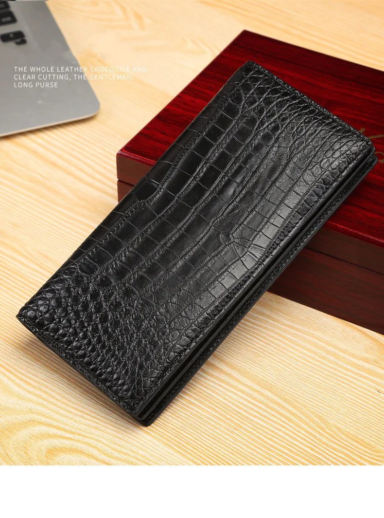 Source New arrival men's crocodile leather wallet business long