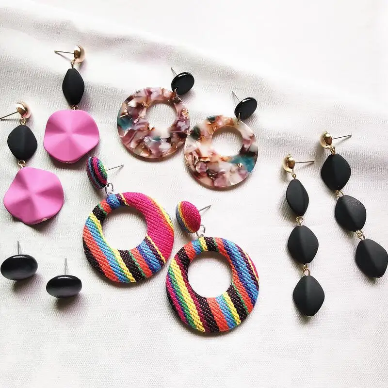 geometric earring set