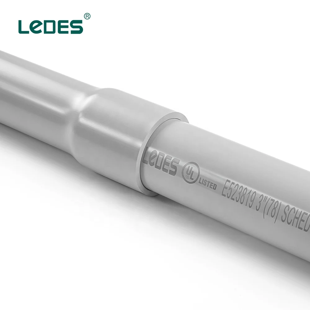 LeDES 3/4" Conduit CSA Schedule 40 PVC Pipe FT4 Fire Rated Sunlight Resistant Trusted China Factory for 1/2" Electrical Conduits
