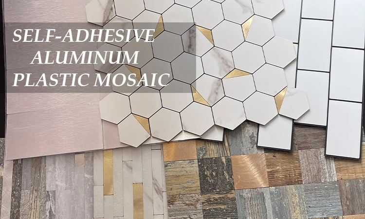 New Arrival Self Adhesive Aluminium Mosaic with Silver Strip 4mm Wall Mosaic Tile for Home All Building Project supplier