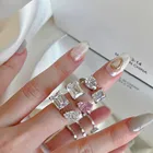 Pink Silver Rings Silversilver Dylam S925 8A CZ Pink Oval Emerald Cutting Kylie Jenner Style Square Pure Silver 925 Iced Out Engagement Wedding Silver Rings