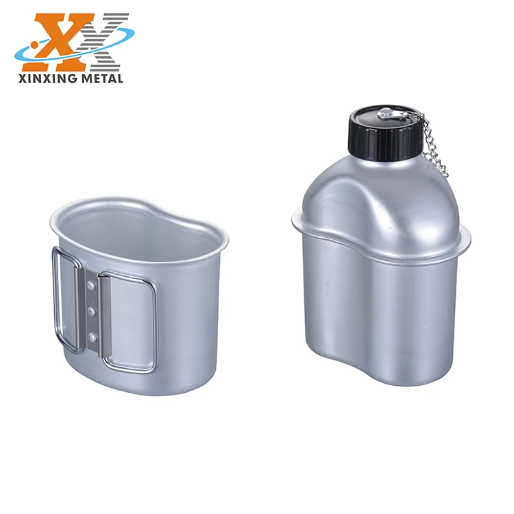 China Supplier Portable 1L Aluminum Drinking Cup Canteen Water Bottle factory