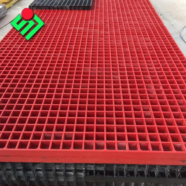 38*38mm mesh FRP grating FRP moulded grating fiberglass FRP grated floor for Workshop operating platform