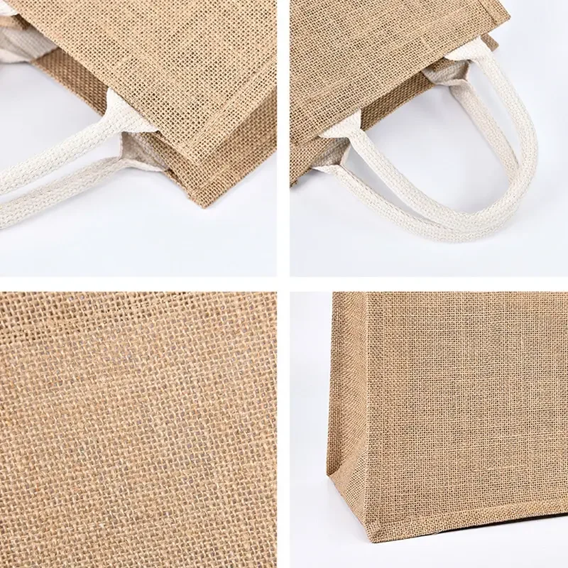 Wholesale Waterproof Reusable Burlap Bag Custom Small Burlap Jute Tote