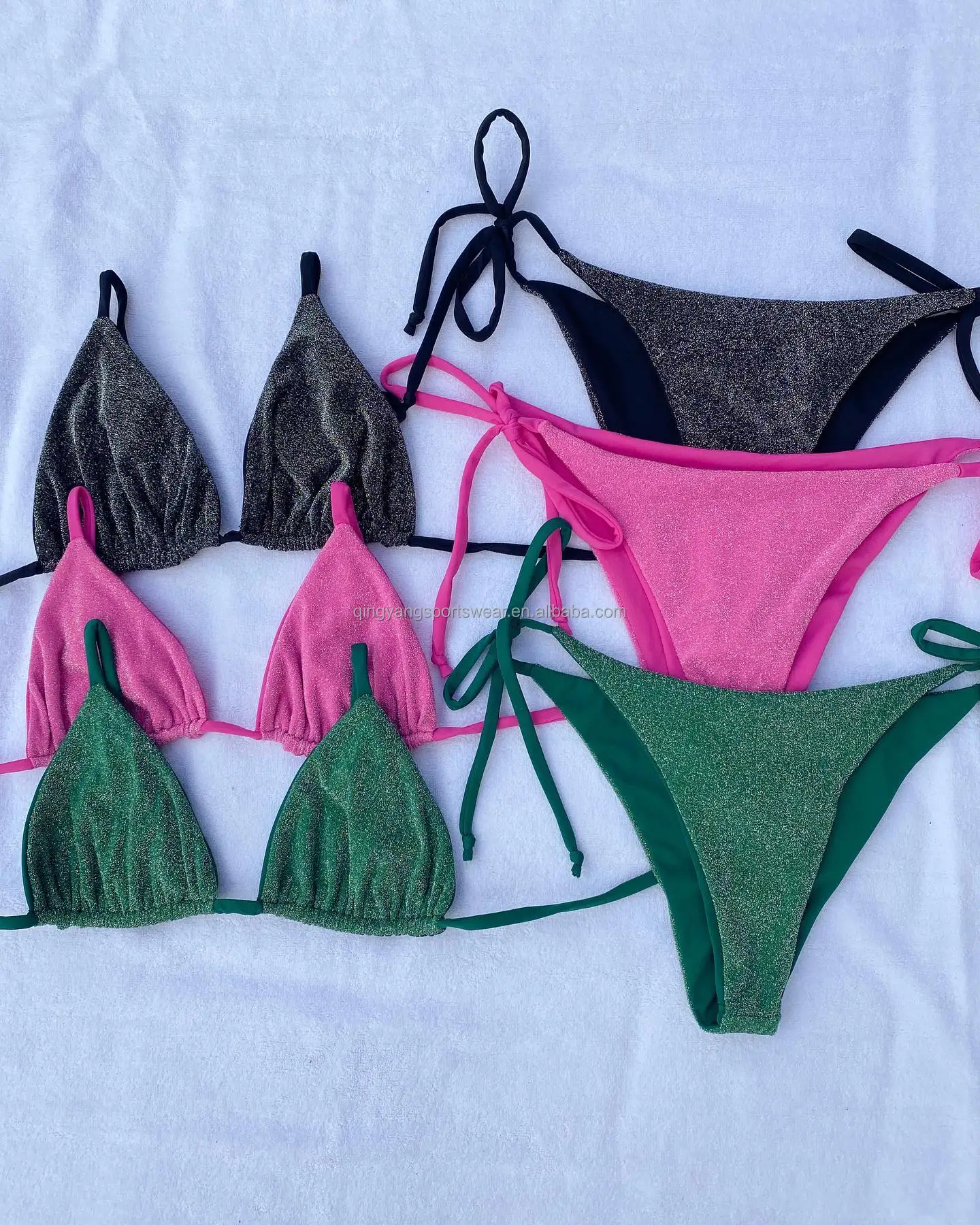 Factory Design Wholesale Bikini Thong Swimsuit Halter String Custom Two