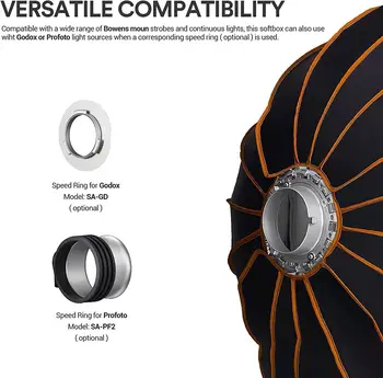 Godox QR-P70 Parabolic Deep Softbox Quick Release with Bowens Mount for Video Light detail image