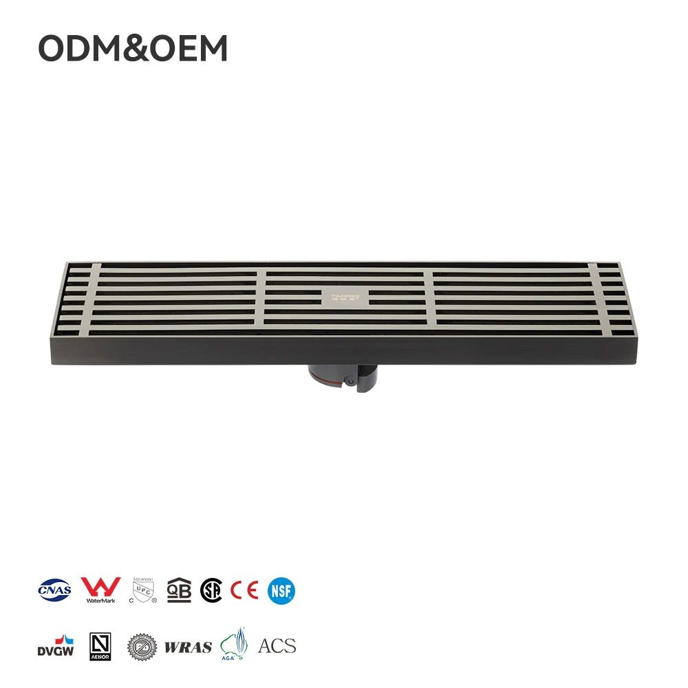 FANSKI Modern fürdőszobai elektromos bevonatú korrózióálló szagálló rozsdamentes acél fegyver szürke színű padlóleeresztő zuhanyzó helyiséghez