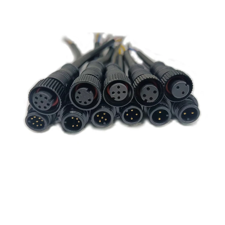 M12 M8 M16 M15 Electric Plug  IP68  IP67 Waterproof 2 3 4 5 6 pin Male to Female  Wire Cable Connector for LED light