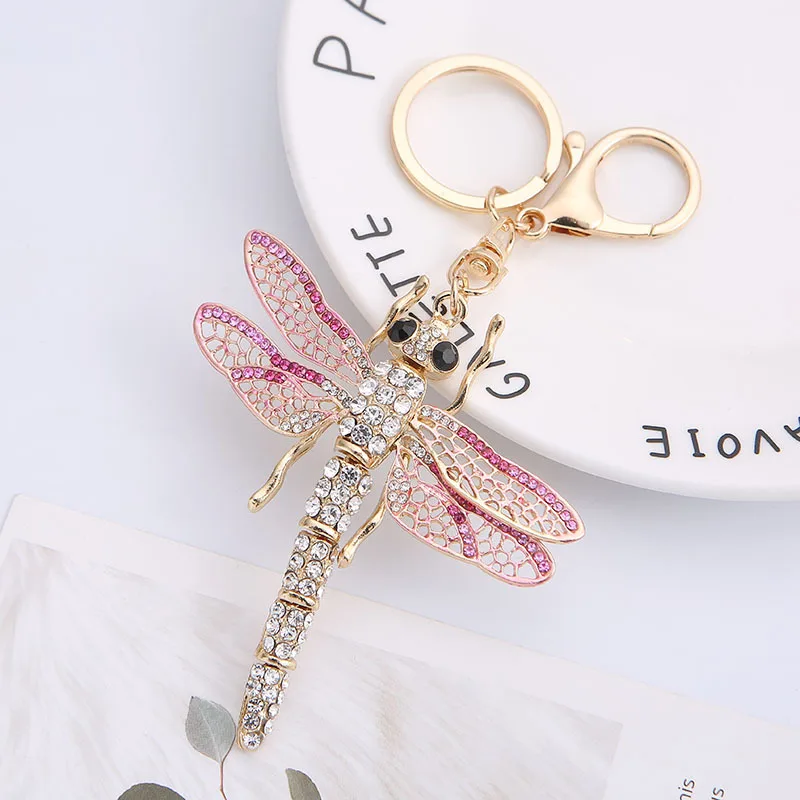 Dragonfly Keychain Car Charm Butterfly Keychains for Women Gifts Creative Gradient Color Key Pendant Dragonfly Design