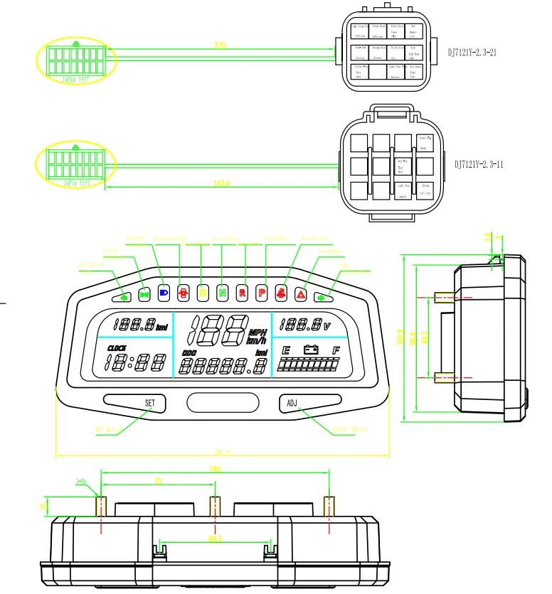 Qs X8e 48v96v Ecar Speedometer Hall Sensor Type Universal Digital