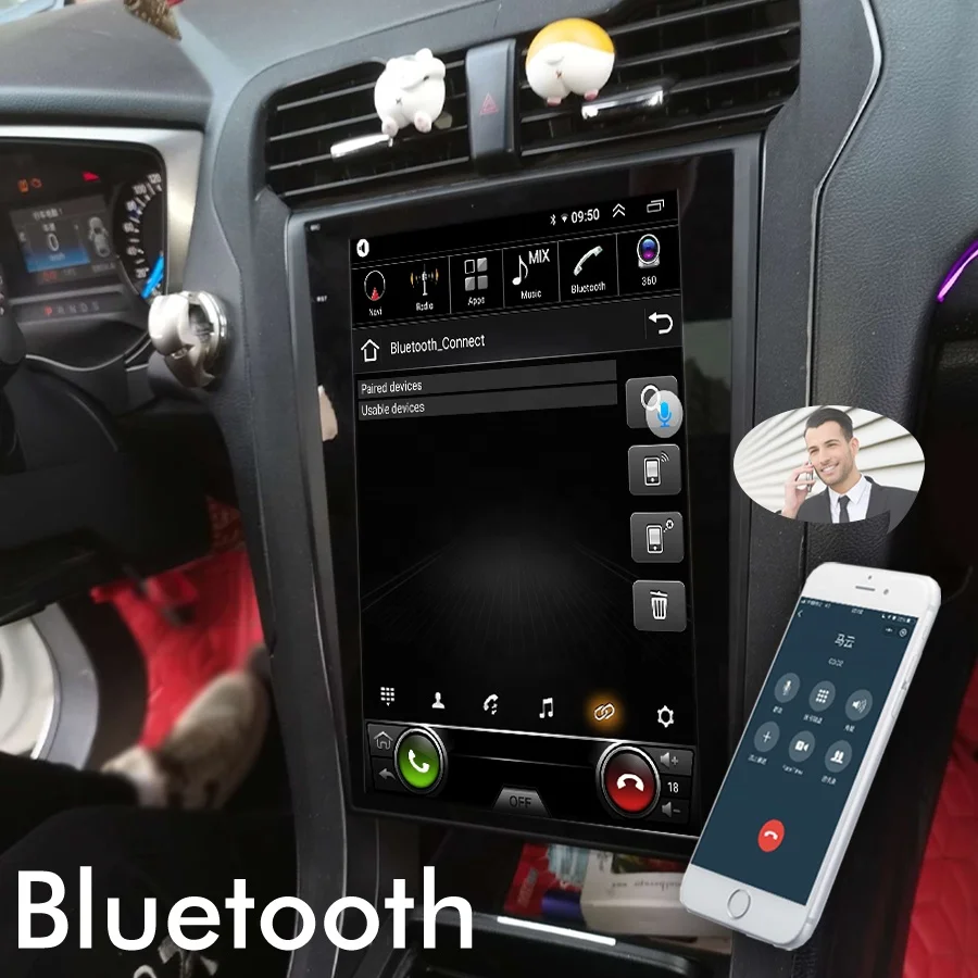 Android 13 Car Radio for Ford Mondeo Fusion MK5 2013-2019 Tesla Screen Multimedia Player GPS Navigation Head Unit 2Din 4G+WIFI