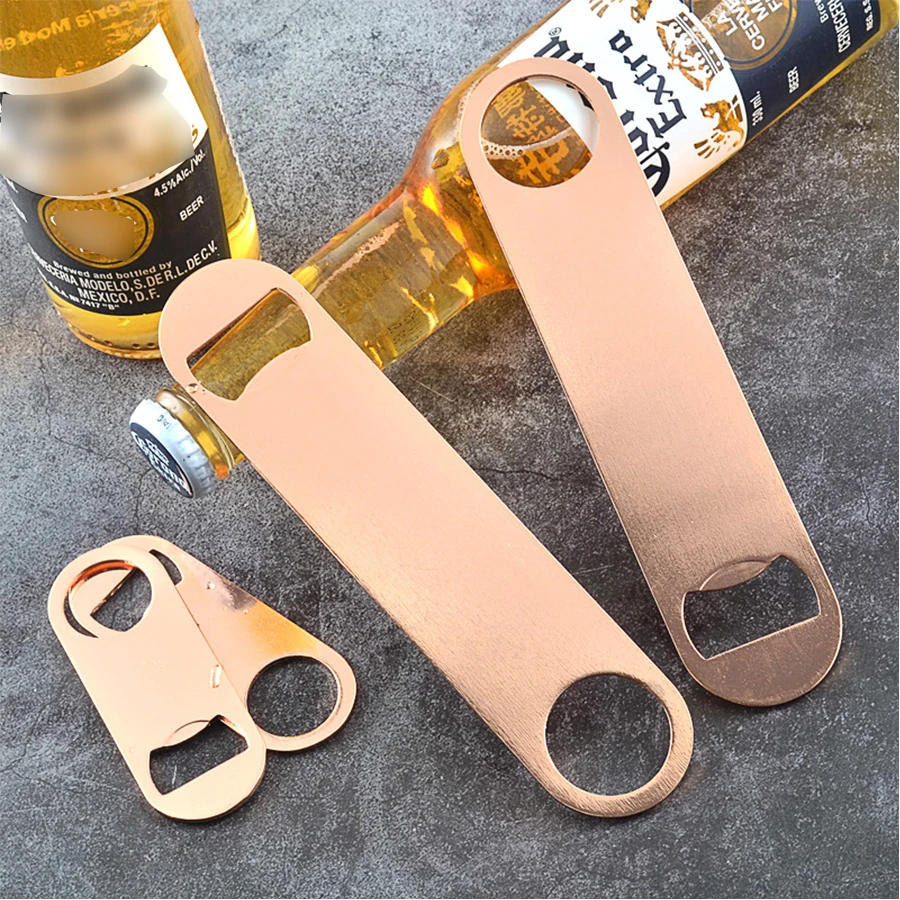 Factory Customized Simple and Practical Bottle Opener Rose Gold Fruit Wine Cola Beer Metal Bottle Opener