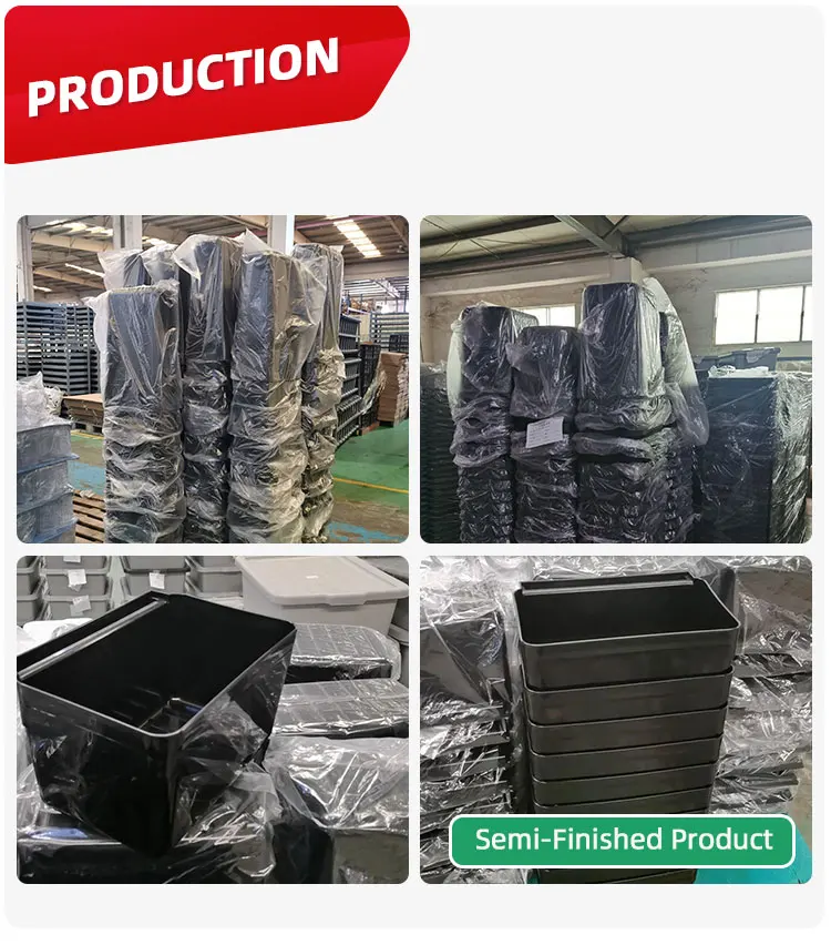 Food service black trash can refuse bin siliverware bin for utility bus cart supplier