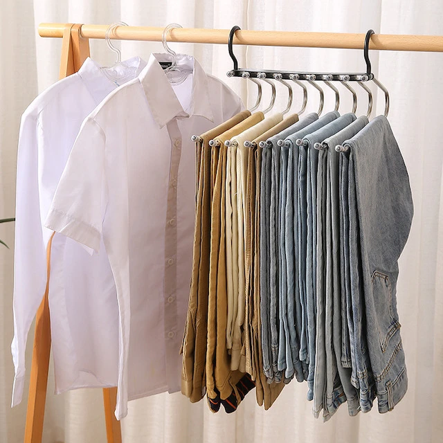 Cintres Pliants VacFreKep Pour Pantalons - Lot De 2 - Gain De Place Maximal Pour Placard