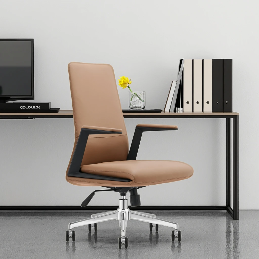 Medium Back Office Guest Chair Steel Reinforcement Dual Density Sponge Commercial Lobby Seating Solution 4