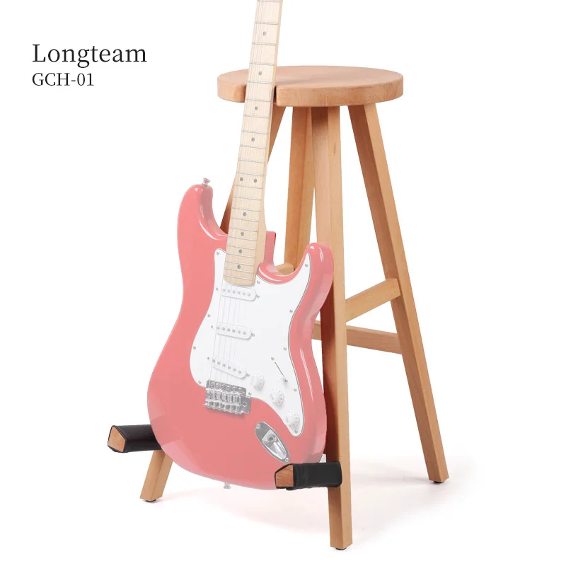 Guitarist Stool Bar Chair in Solid Beech Wood with Holder