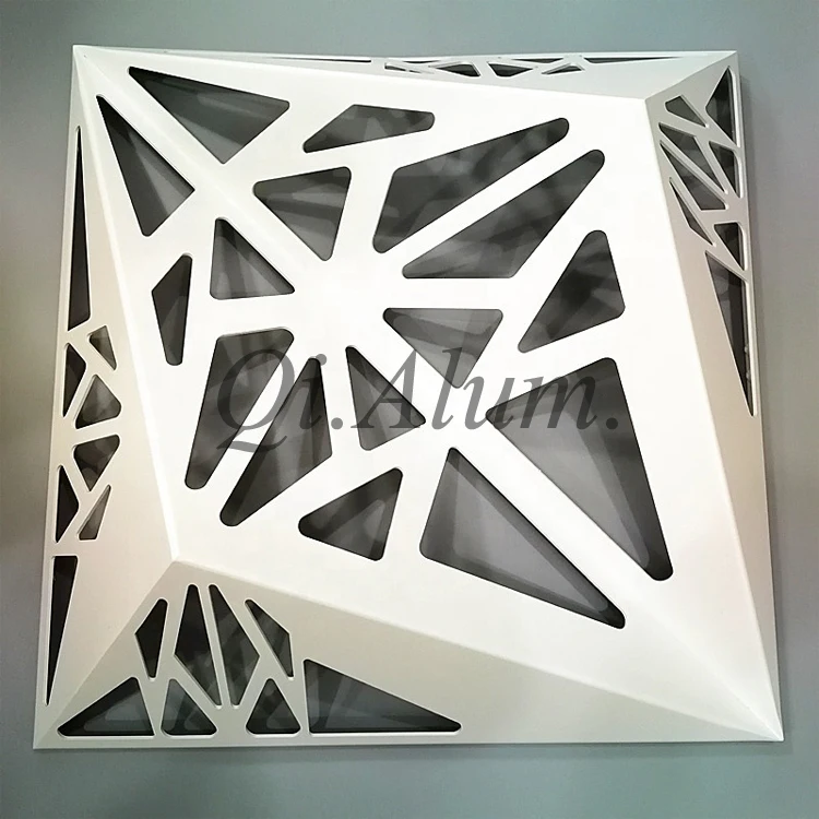 custom Design 3D Fabricated folded aluminum perforated facades