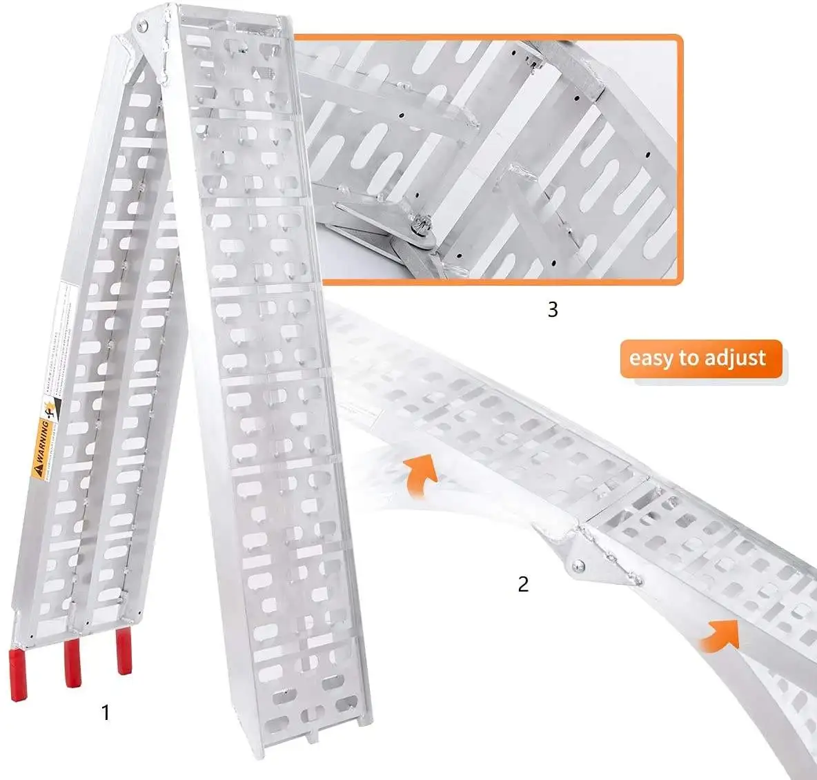 JFG 750lbs Steel Aluminium Motorcycle Ramps Folding Heavy Duty Portable Ramps For ATV