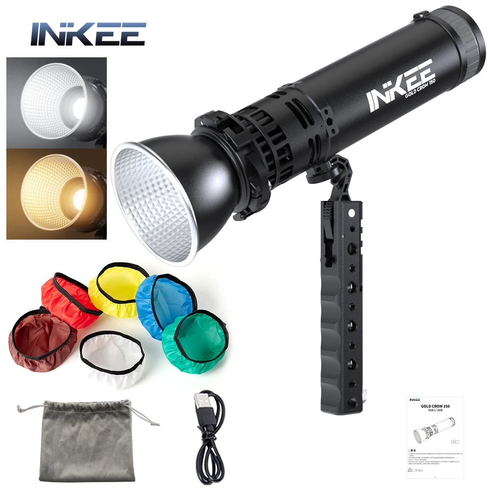 INKEE GC150 Portable 150W Two-Color Temperature Video Flashlight