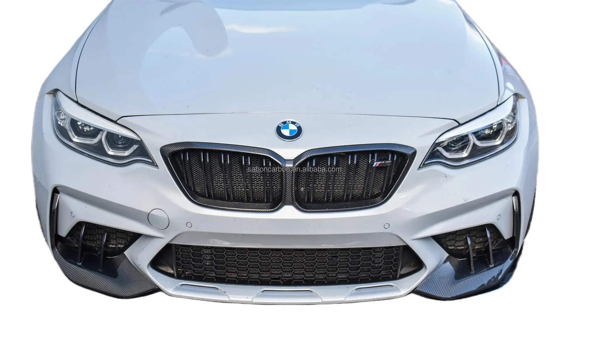 2 Fin Style F87 M2C Carbon Fiber Front Splitter Bumper Inlet Air Duct for BMW F87 M2C 18-21