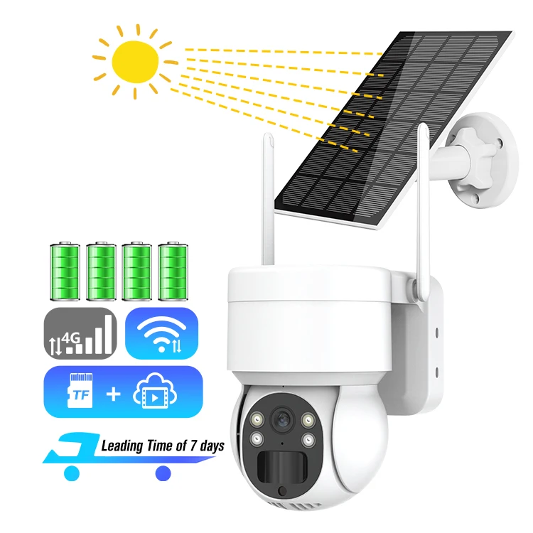 Outdoor Waterproof Low Power Consumption Long Range 360 PTZ HD 1080P IP WIFI Wireless Security System Solar Power Energy  Camera