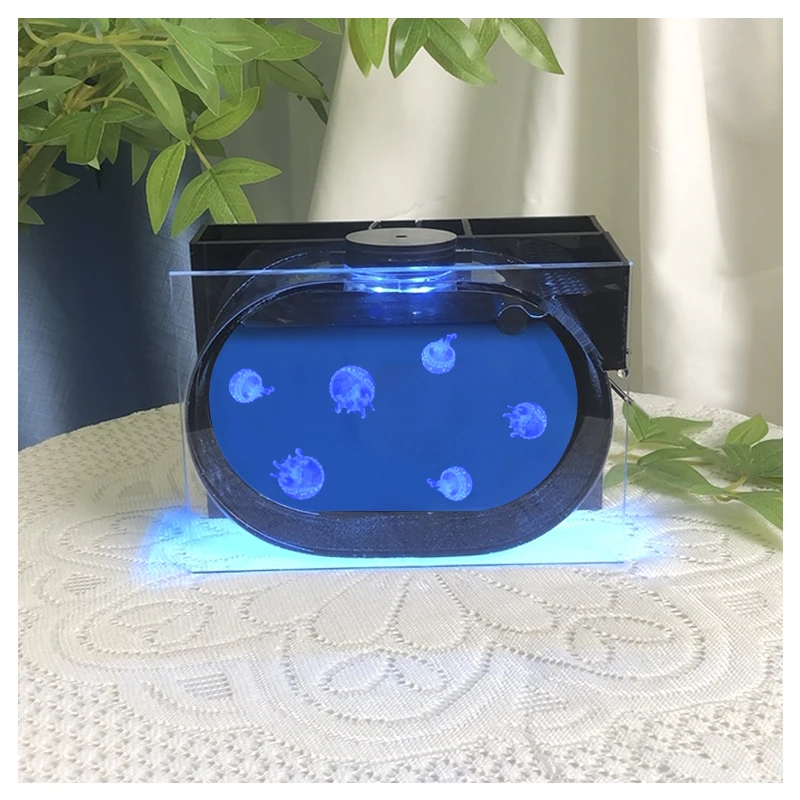 Mini Mini Desktop Acrylic Betta Fish tank Jellyfish Aquarium USB Power Supply