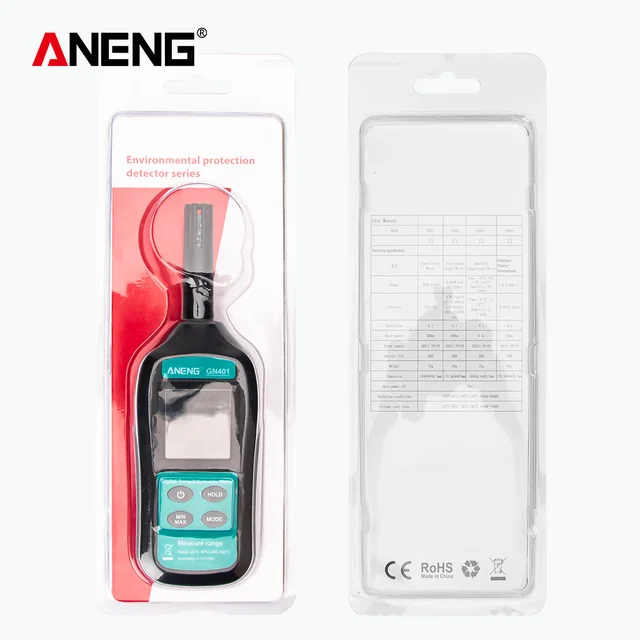 ANENG GN401 Mini Temperature Humidity Meter Handheld No Contact Precision  Digital Air Thermometer Hygrometer Gauge Tester