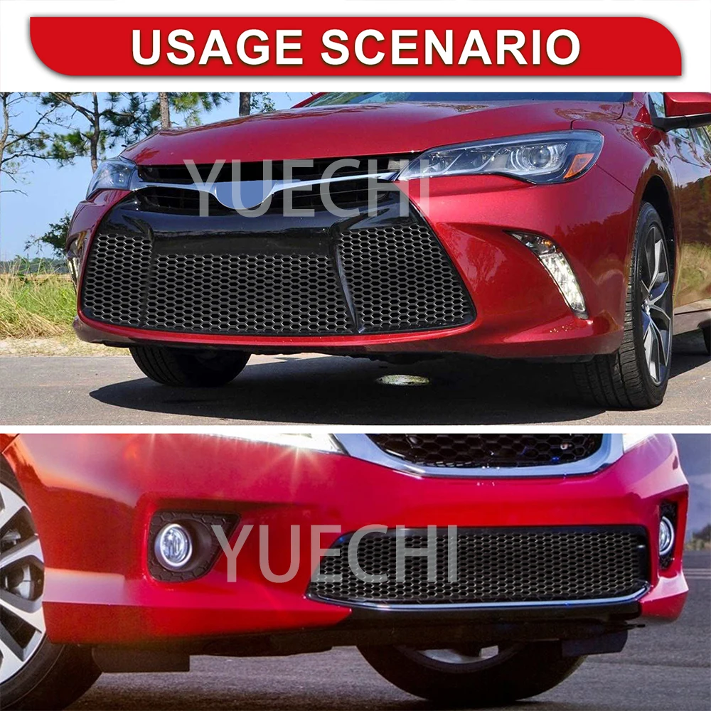 Universal Front Grille Front Bumper Grille Plastic Black Car Front Grille Car Accessories For
