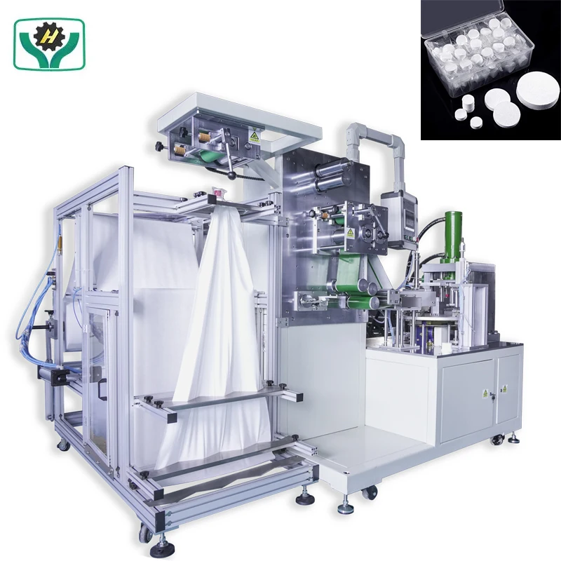 Compressed Towel Making Machine Full Automatic Disposable HY Aluminum Alloy 1 Set Standard Export Wooden Box PLC Control 7KW